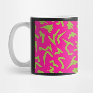 Dopamine Hot Pink and Neon Lime Green Bright Retro 80's Eighties Abstract Scribble Mug